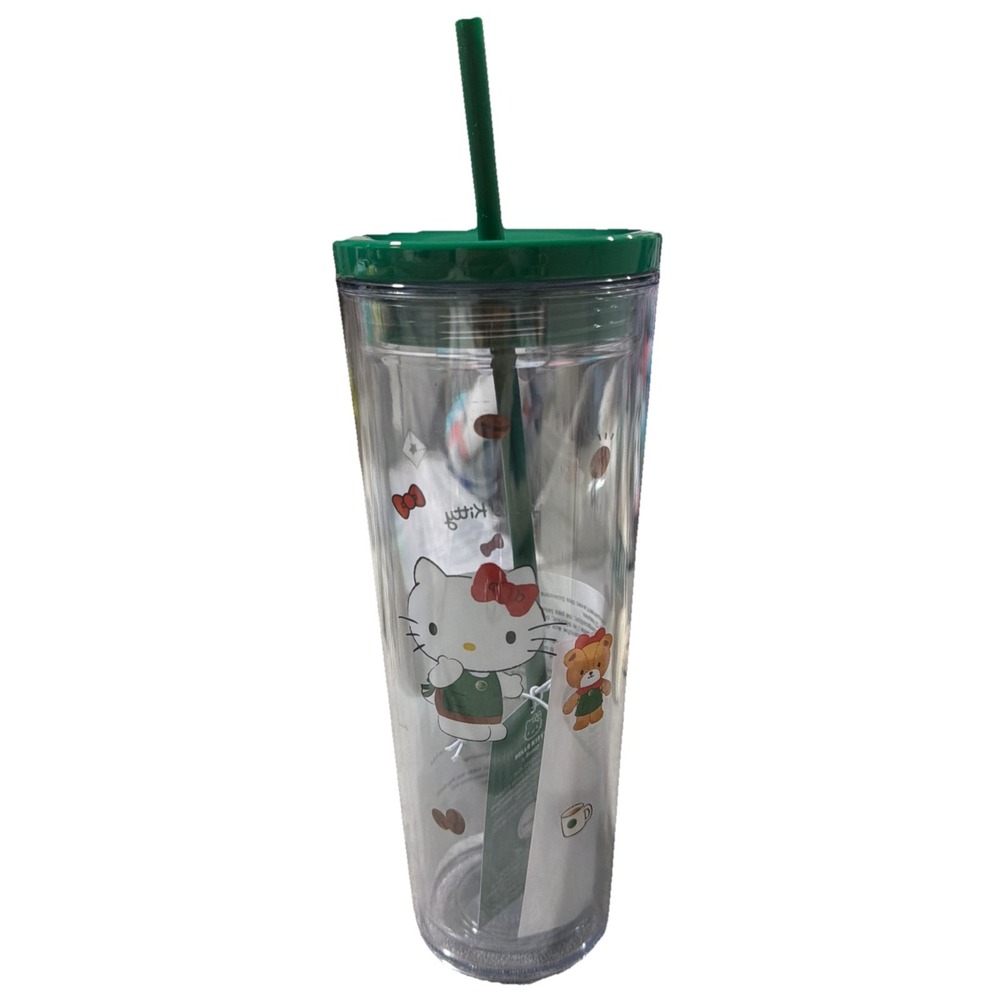 Starbucks x Hello Kitty Limited Edition 2025 Clear Cold Cup Tumbler 24oz